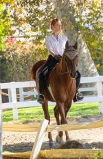 AMBER HEARD Riding a Horse Out in Los Angeles 10/13/2020