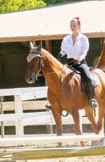 AMBER HEARD Riding a Horse Out in Los Angeles 10/13/2020