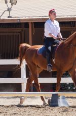 AMBER HEARD Riding a Horse Out in Los Angeles 10/13/2020
