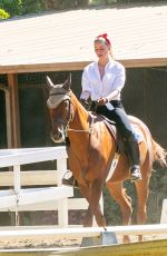 AMBER HEARD Riding a Horse Out in Los Angeles 10/13/2020