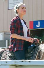 AMBER HEARD Riding Her Horse in Los Angeles 10/27/2020
