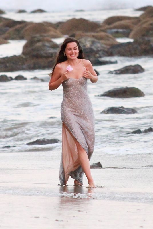ANA DE ARMAS on the Set of a Perfume Commercial in Malibu 10/21/2020