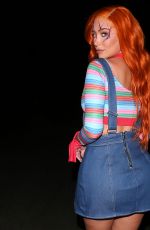 ANSTASIA KARANIKOLAOU as a Chucky Doll at a Halloween Party 10/30/2020
