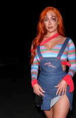 ANSTASIA KARANIKOLAOU as a Chucky Doll at a Halloween Party 10/30/2020