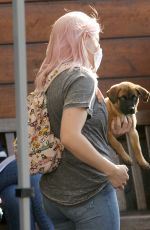 ARIEL WINTER with her Dog at Sherman Oaks Animal Hospital in Los Angeles 10/20/2020