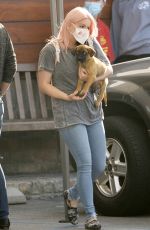 ARIEL WINTER with her Dog at Sherman Oaks Animal Hospital in Los Angeles 10/20/2020