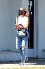 ASHLEY BENSON in Ripped Denim Out Shopping in West Hollywood 10/14/2020
