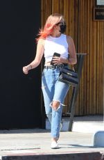 ASHLEY BENSON in Ripped Denim Out Shopping in West Hollywood 10/14/2020