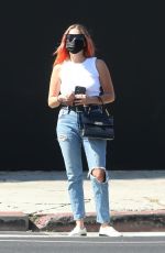 ASHLEY BENSON in Ripped Denim Out Shopping in West Hollywood 10/14/2020