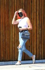 ASHLEY BENSON in Ripped Denim Out Shopping in West Hollywood 10/14/2020