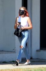 ASHLEY BENSON in Ripped Denim Out Shopping in West Hollywood 10/14/2020