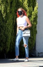 ASHLEY BENSON in Ripped Denim Out Shopping in West Hollywood 10/14/2020