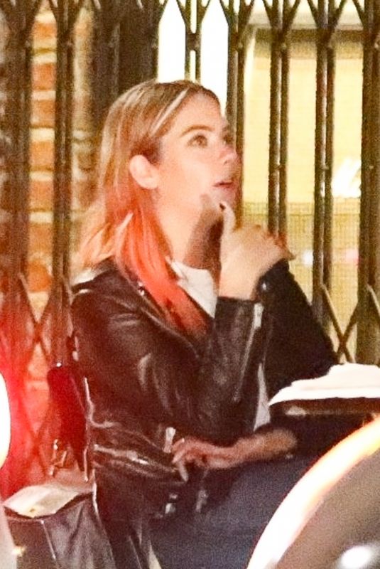 ASHLEY BENSON Out for Dinner in Los Angeles 10/21/2020