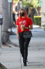 ASHLEY BENSON Out for Iced Coffee in Los Angeles 10/13/2020