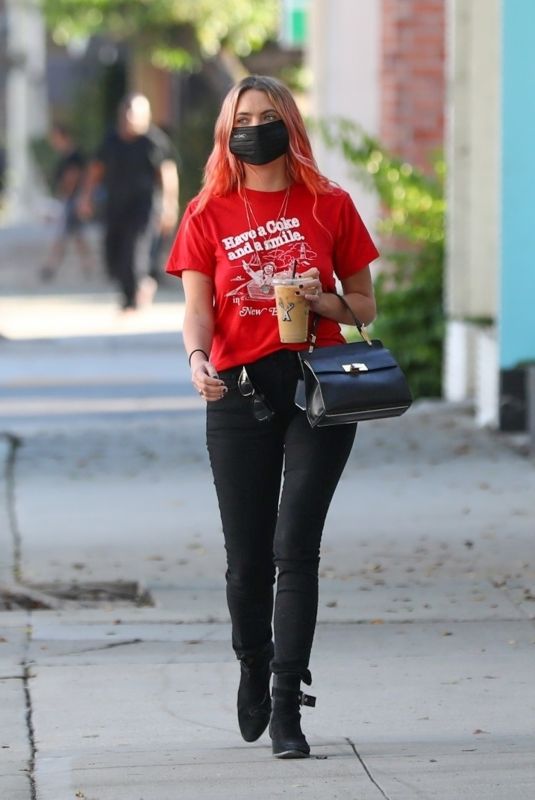 ASHLEY BENSON Out for Iced Coffee in Los Angeles 10/13/2020