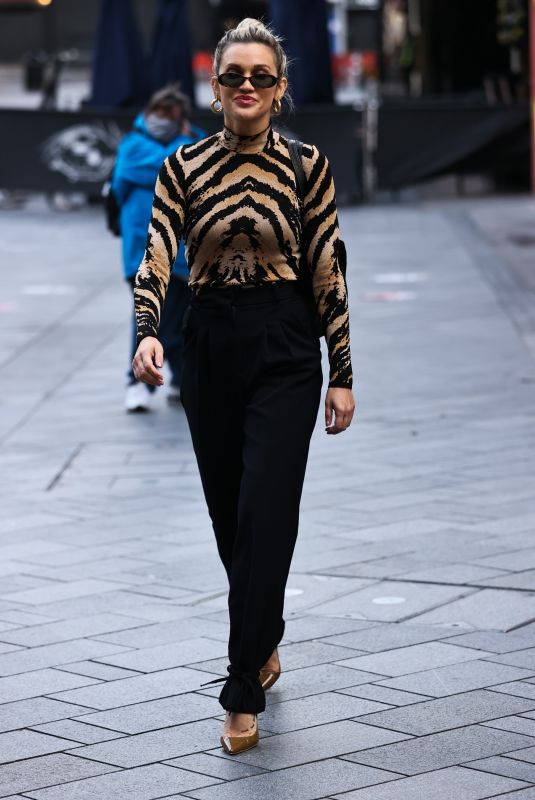 ASHLEY ROBERTS Arrives at Heart Radio in London 10/13/2020
