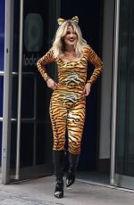 ASHLEY ROBERTS in a Tiger Print Catsuit Leaves Heart Radio in London 10/30/2020