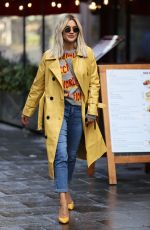 ASHLEY ROBERTS in a Trench Coat Arrives at Heart Radio in London 10/14/2020