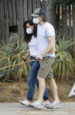 AUBREY PLAZA and Jeff Baena Out with Their Dogs in Los Feliz 10/14/2020