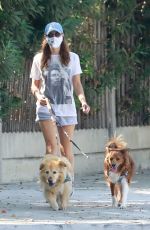 AUBREY PLAZA Out with Her Dogs in Los Angeles 10/03/2020