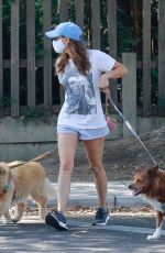 AUBREY PLAZA Out with Her Dogs in Los Angeles 10/03/2020