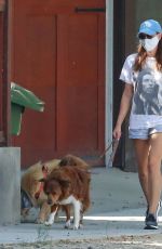 AUBREY PLAZA Out with Her Dogs in Los Angeles 10/03/2020