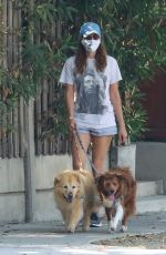 AUBREY PLAZA Out with Her Dogs in Los Angeles 10/03/2020