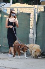 AUBREY PLAZA Out with Her Dogs in Los Angeles 10/04/2020