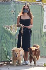 AUBREY PLAZA Out with Her Dogs in Los Angeles 10/04/2020