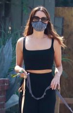 AUBREY PLAZA Out with Her Dogs in Los Angeles 10/04/2020