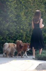 AUBREY PLAZA Out with Her Dogs in Los Angeles 10/04/2020