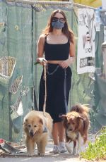 AUBREY PLAZA Out with Her Dogs in Los Angeles 10/04/2020