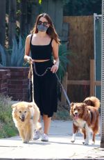 AUBREY PLAZA Out with Her Dogs in Los Angeles 10/04/2020