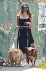 AUBREY PLAZA Out with Her Dogs in Los Angeles 10/04/2020