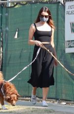 AUBREY PLAZA Out with Her Dogs in Los Angeles 10/04/2020