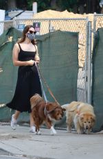 AUBREY PLAZA Out with Her Dogs in Los Angeles 10/04/2020