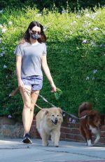 AUBREY PLAZA Out with Her Dogs in Los Angeles 10/17/2020