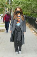 BELLA HADID Has Lunch in Washington Square Park in New York 10/19/2020
