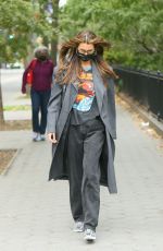 BELLA HADID Has Lunch in Washington Square Park in New York 10/19/2020