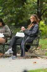 BELLA HADID Has Lunch in Washington Square Park in New York 10/19/2020