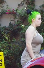 BILLIE EILISH with Bright Green Hair Out in Los Angeles 10/11/2020