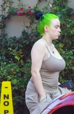 BILLIE EILISH with Bright Green Hair Out in Los Angeles 10/11/2020