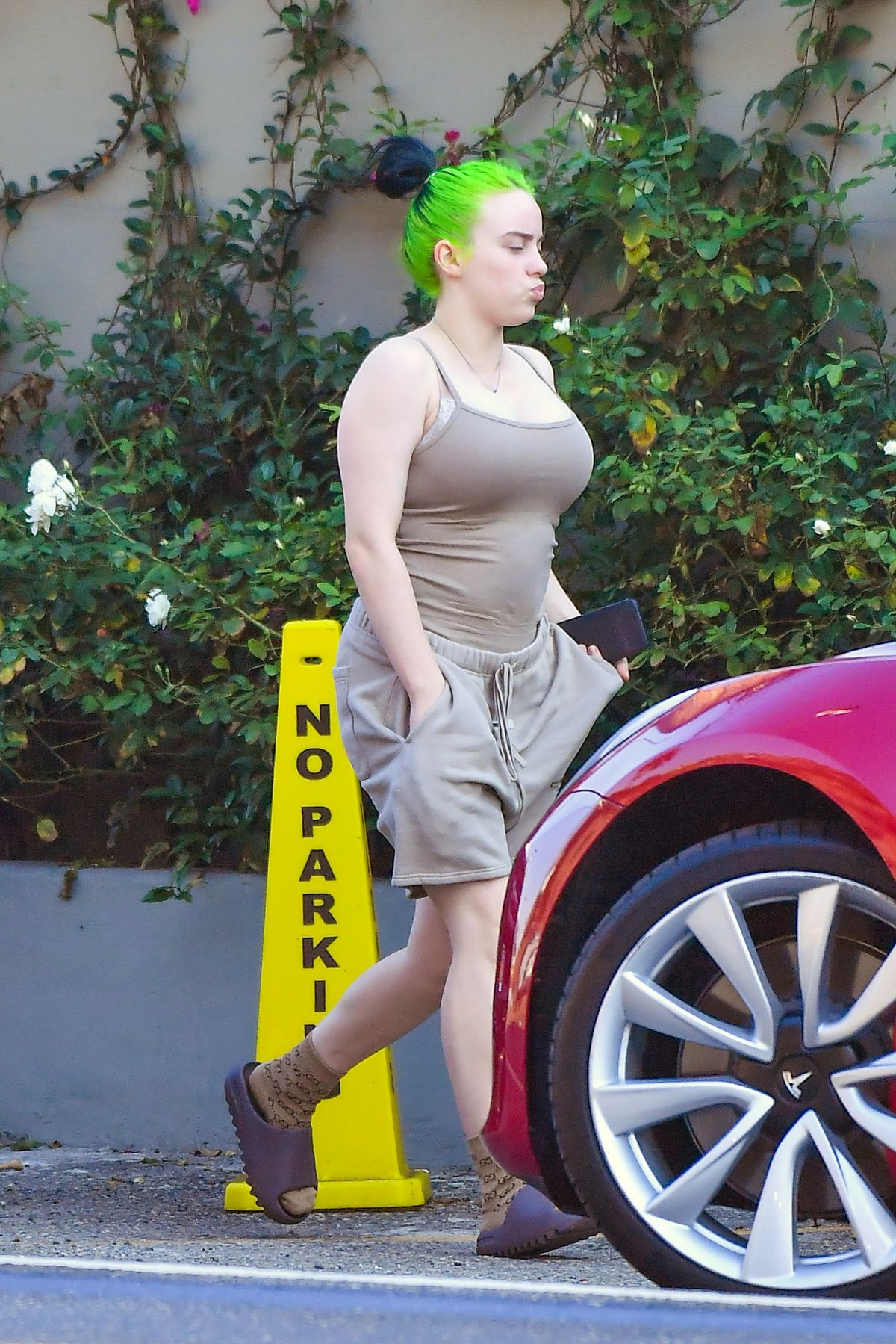 BILLIE EILISH with Bright Green Hair Out in Los Angeles 10 ...