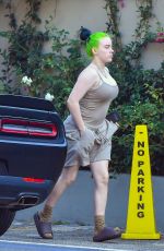 BILLIE EILISH with Bright Green Hair Out in Los Angeles 10/11/2020