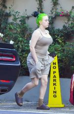 BILLIE EILISH with Bright Green Hair Out in Los Angeles 10/11/2020