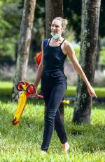 CANDICE SWANEPOEL Out at a Park in Miami Beach 10/25/2020