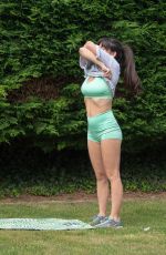 CASEY BATCHELOR Doing Yoga at a Park in London 10/05/2020
