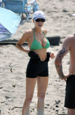 CHARLOTTE MCKINNEY in Bikini Top at a Beach in Los Angeles 10/05/2020
