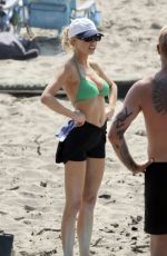 CHARLOTTE MCKINNEY in Bikini Top at a Beach in Los Angeles 10/05/2020