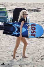 CHARLOTTE MCKINNEY in Bikini Top at a Beach in Los Angeles 10/05/2020